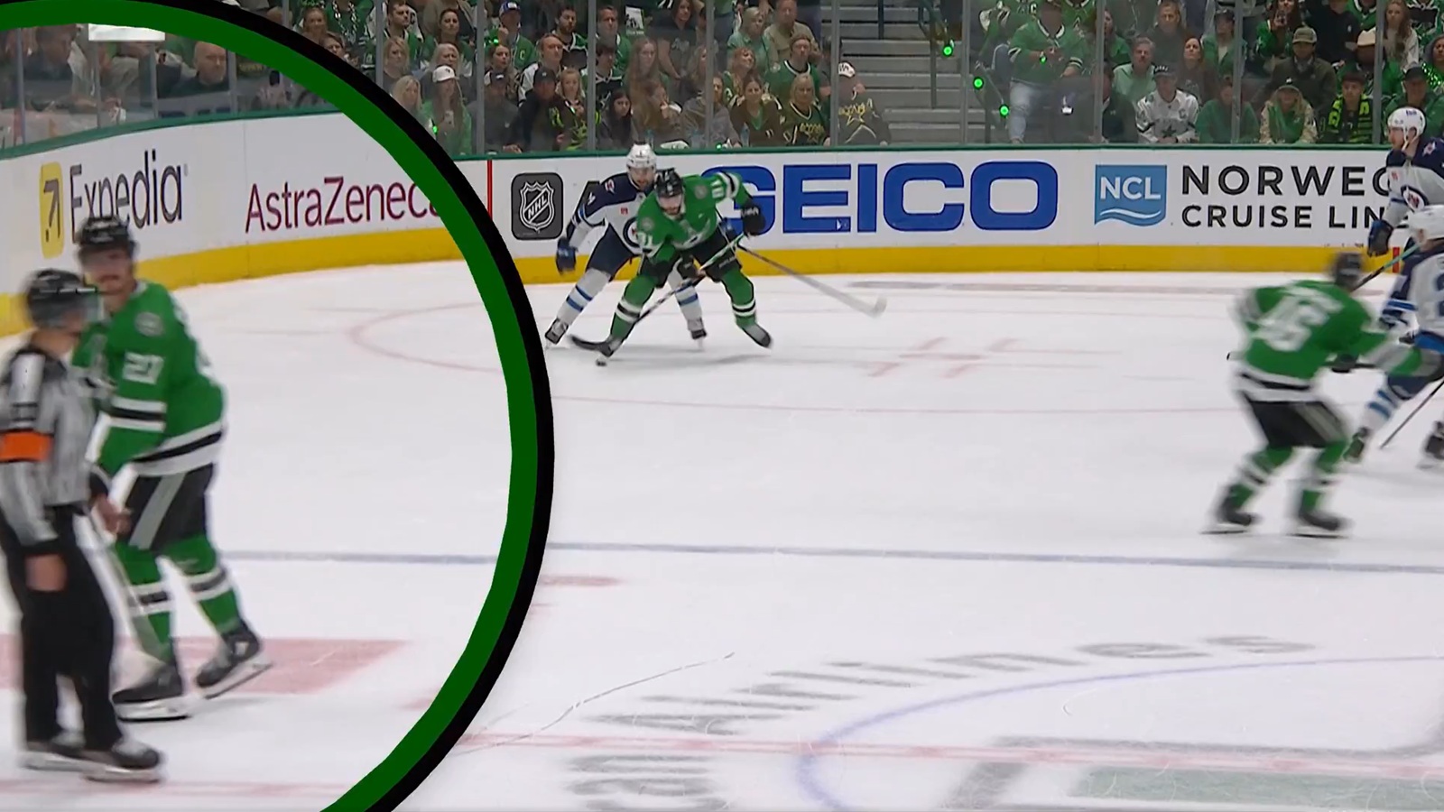 Mason Marchment hitting a referee with his stick