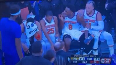 OG Anunoby and Karl-Anthony Towns arguing