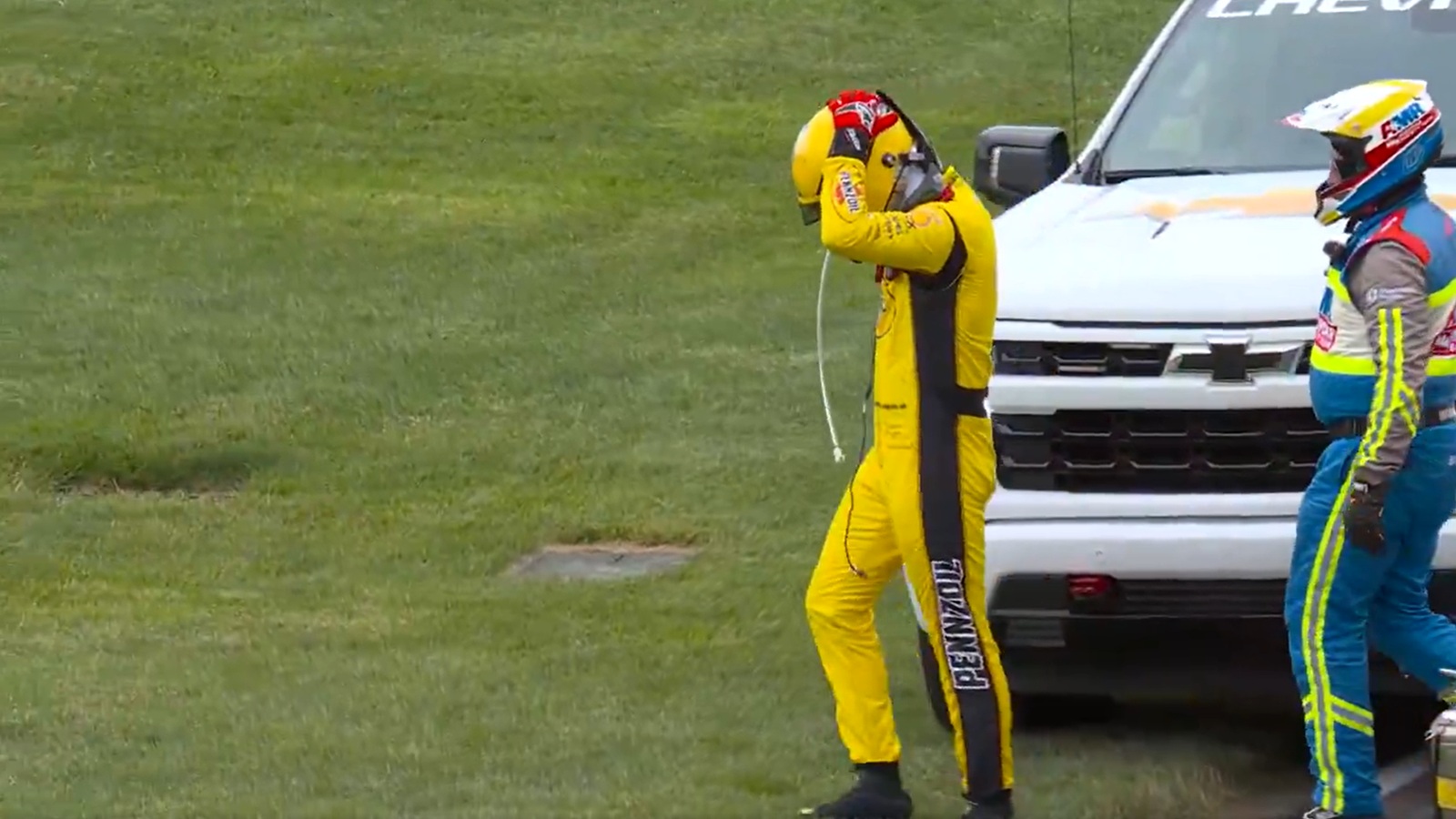 Scott McLaughlin after crashing