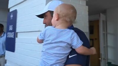 Scottie Scheffler holds son Bennett