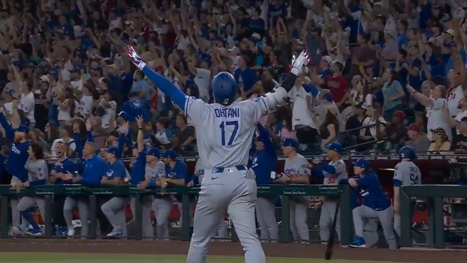 Shohei Ohtani celebrating a home run