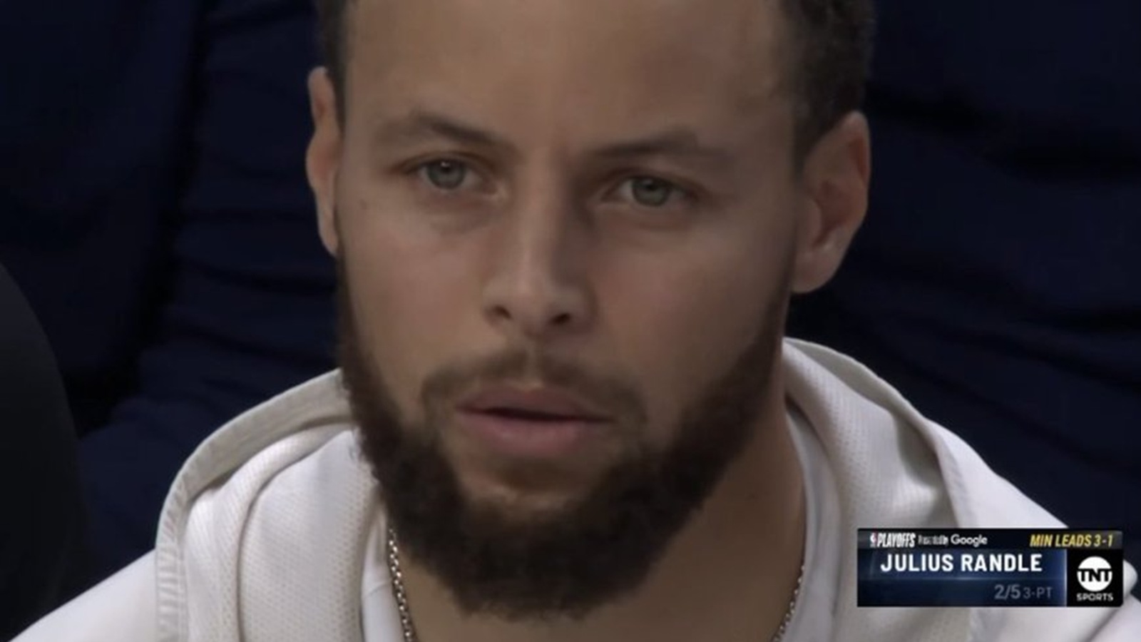 Steph Curry staring blankly