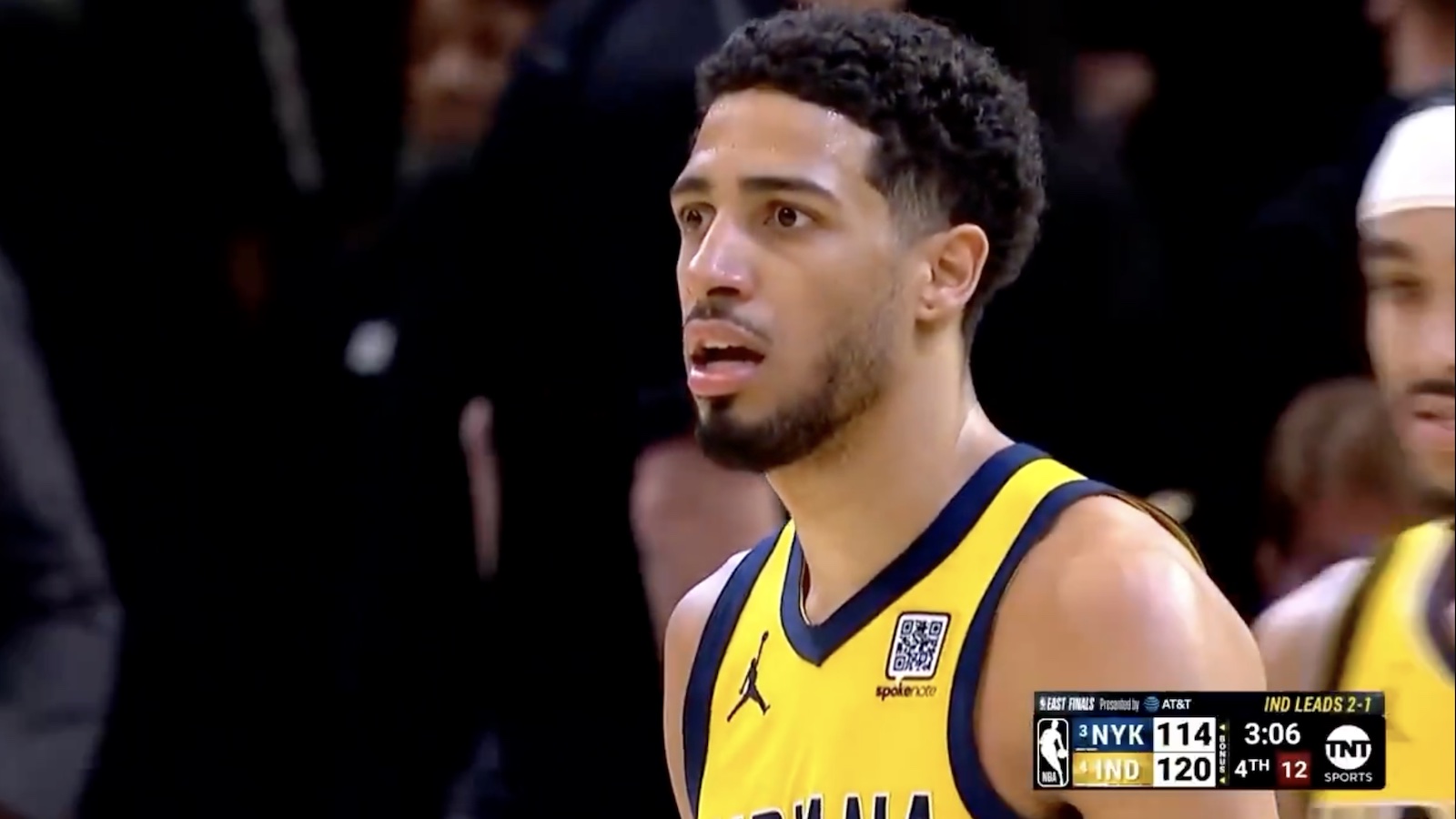 Pacers star Tyrese Haliburton looking surprised