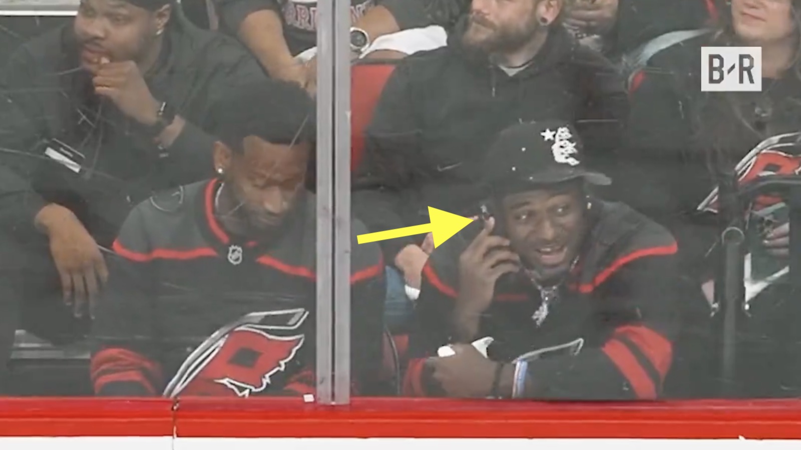Xavier Legette watching an NHL game