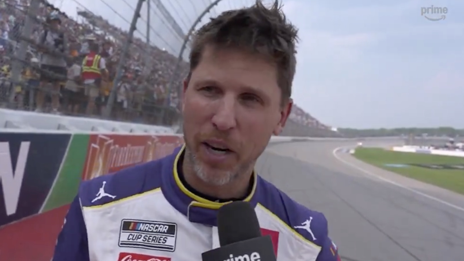 Denny Hamlin during an interview