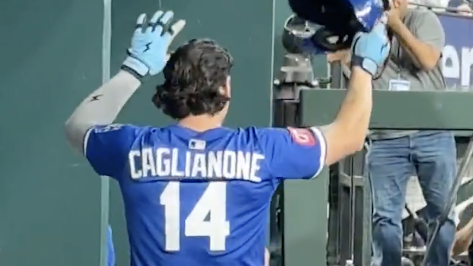 Joe Caglianone gets the silent treatment in the dugout