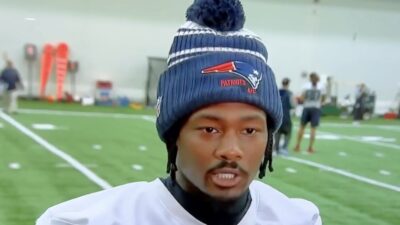 Stefon Diggs speaks with the media