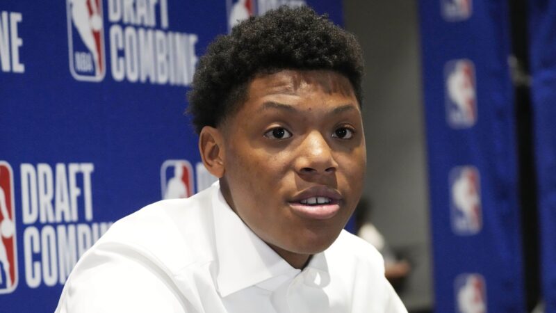 Ace Bailey speaking to the media