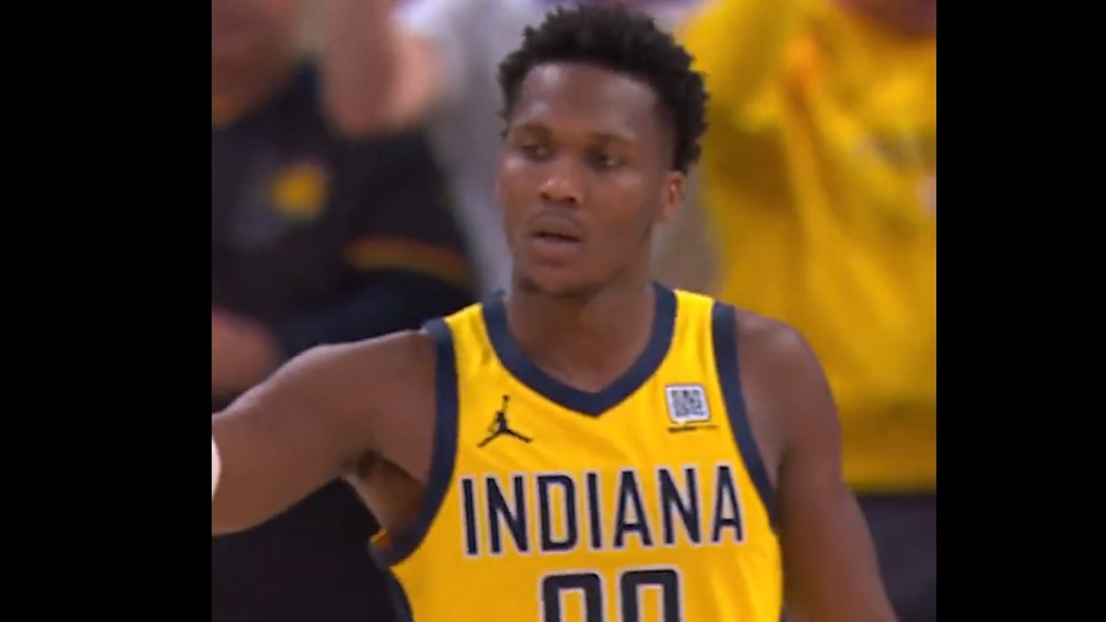 Bennedict Mathurin looking on