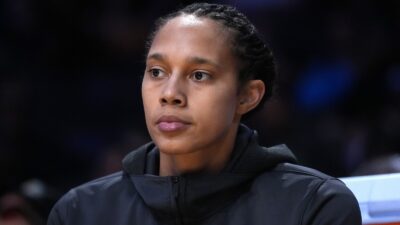 Brittney Griner on the sidelines