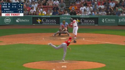 Ceddanne Rafaela hits the ball