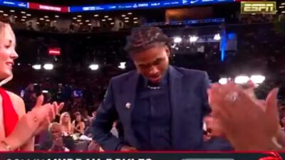 Collin Murray-Boyles looks down