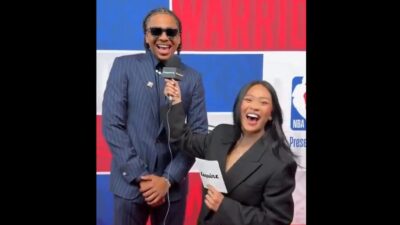 Collin Murray-Boyles being interviewed by Suni Lee