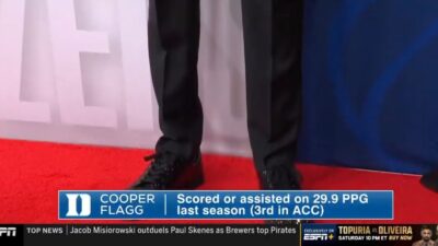 A Cooper Flagg graphic on ESPN