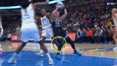 Courtney Vandersloot injuring her knee