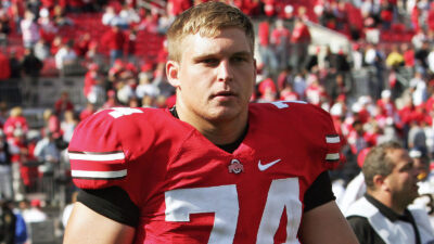Ohio State player Kirk Barton looking on