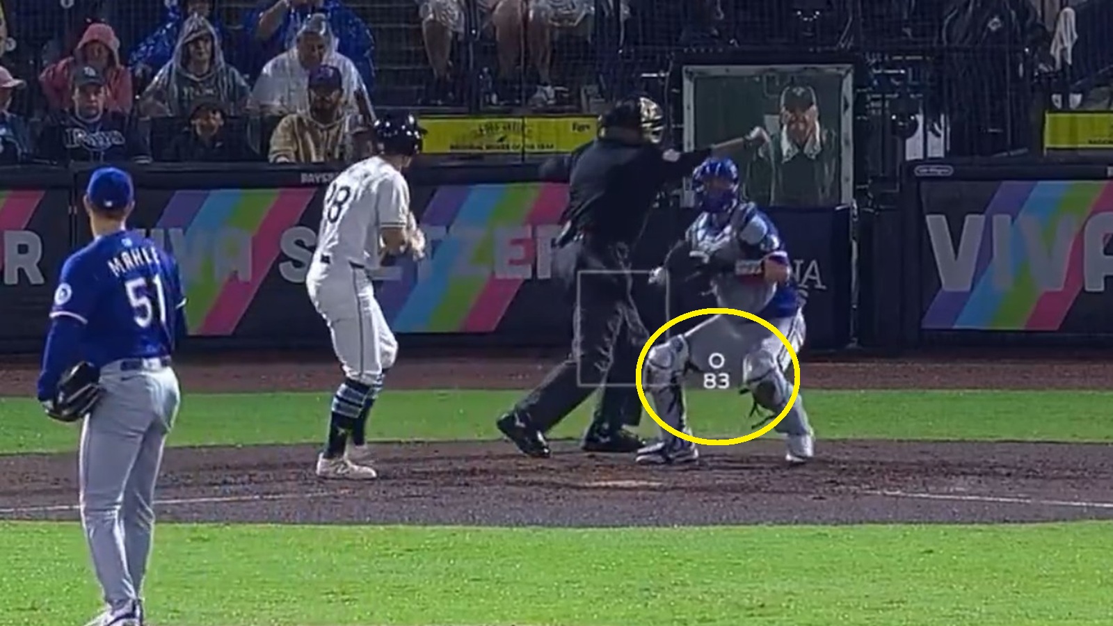 Laz Diaz calling a batter out on strikes