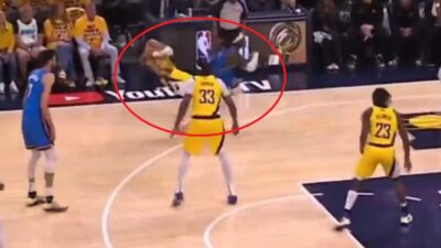 Lu Dort elbowing Tyrese Haliburton