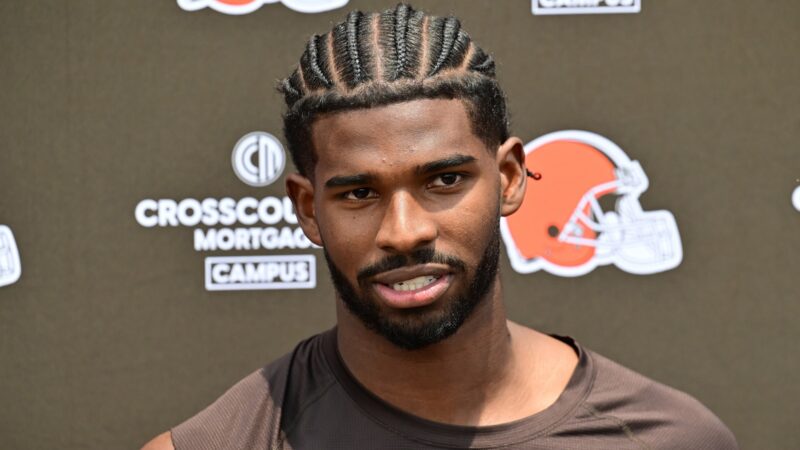 Shedeur Sanders at a press conference