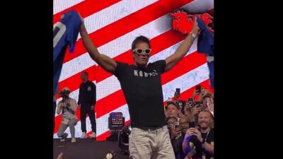 Tom Brady rips a jersey