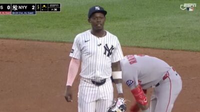 Yankees infielder Jazz Chisholm Jr. looking stunned