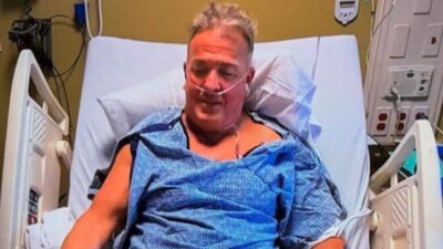 Buff Bagwell in a hospital bed