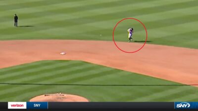 Aaron Judge hit by ball