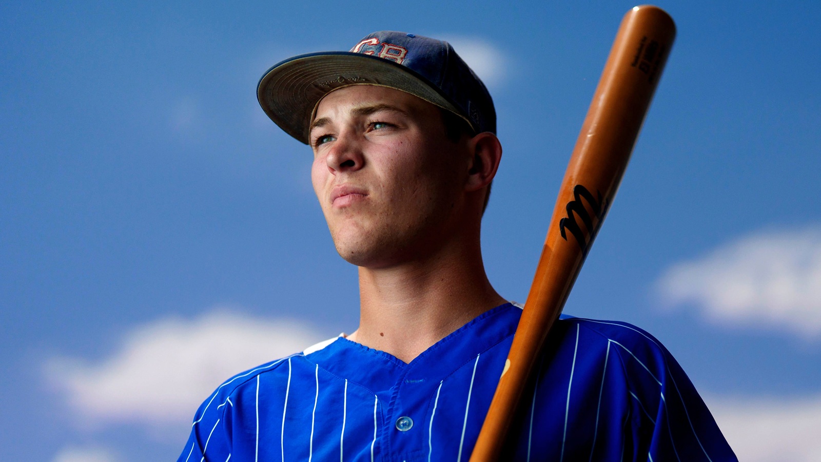 Eli Willits posing with a bat