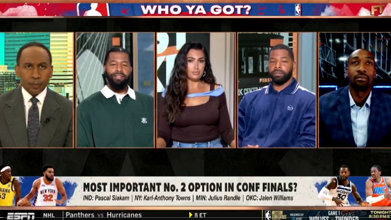 A panel of guests at ESPN