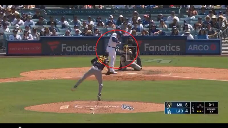 Freddie Freeman hit by pitch