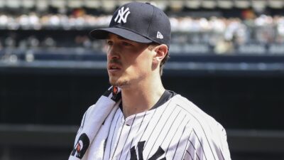Max Fried warming up for the Yankees