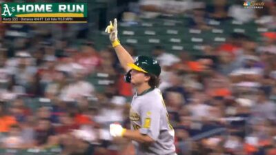 Nick Kurtz celebrating a home run