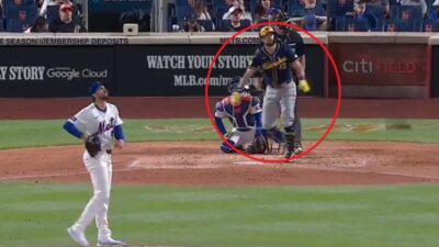 Rhys Hoskins watching a ball off his bat