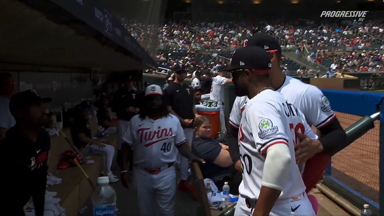 Minnesota Twins players hugging