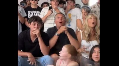 Tyler Bremner reacts with surprise