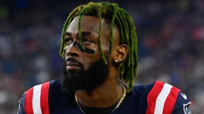 Jalen Mills looks on