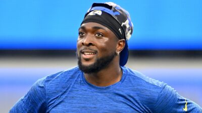 Bryce Perkins on the field