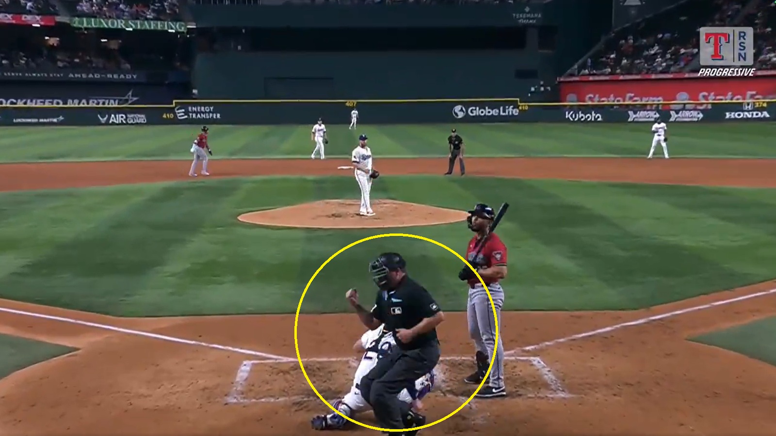 Derek Thomas punching out a batter on strike two