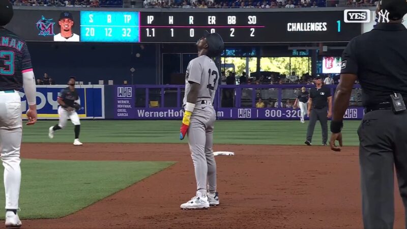 Jazz Chisholm making a mental mistake