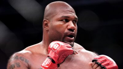 Rampage Jackson has his fists up