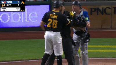 Tommy Pham yelling at an opponent