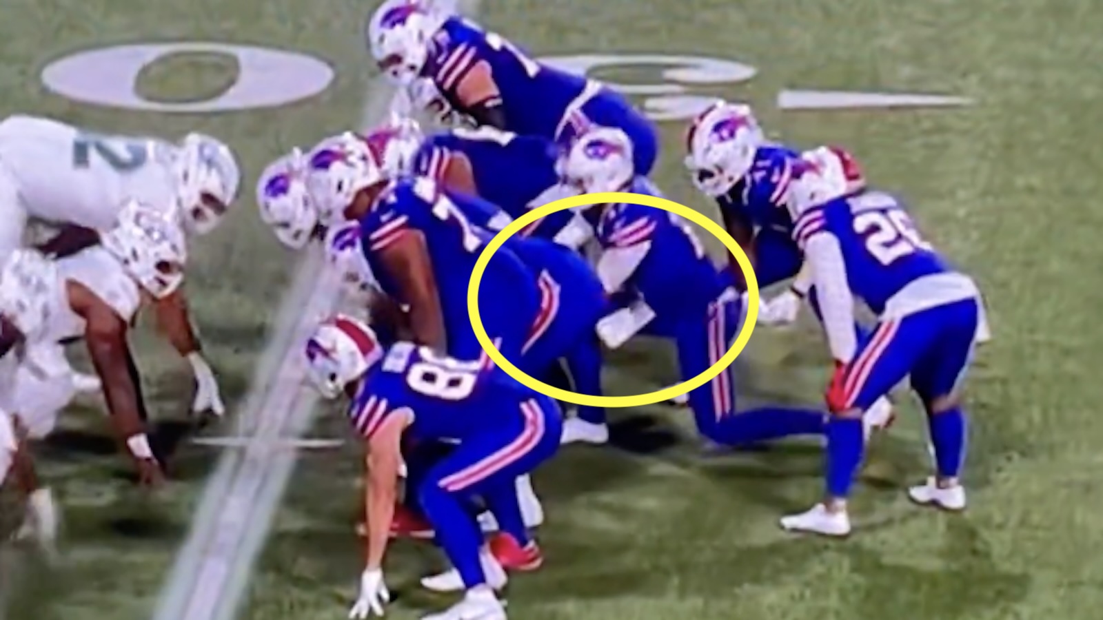 Josh Allen fumbles a snap