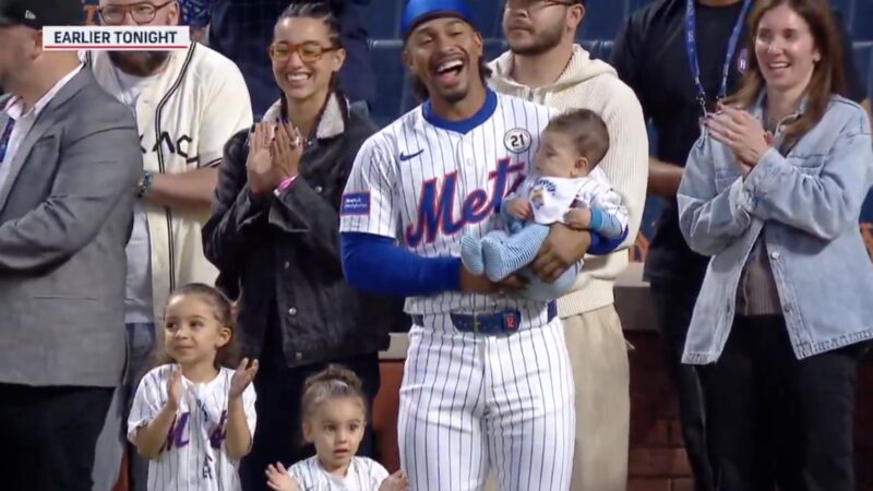 Mets star Francisco Lindor cheering for his wife Katia