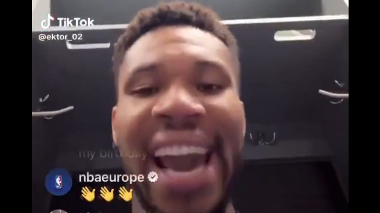 Giannis Antetokounmpo on an Instagram stream