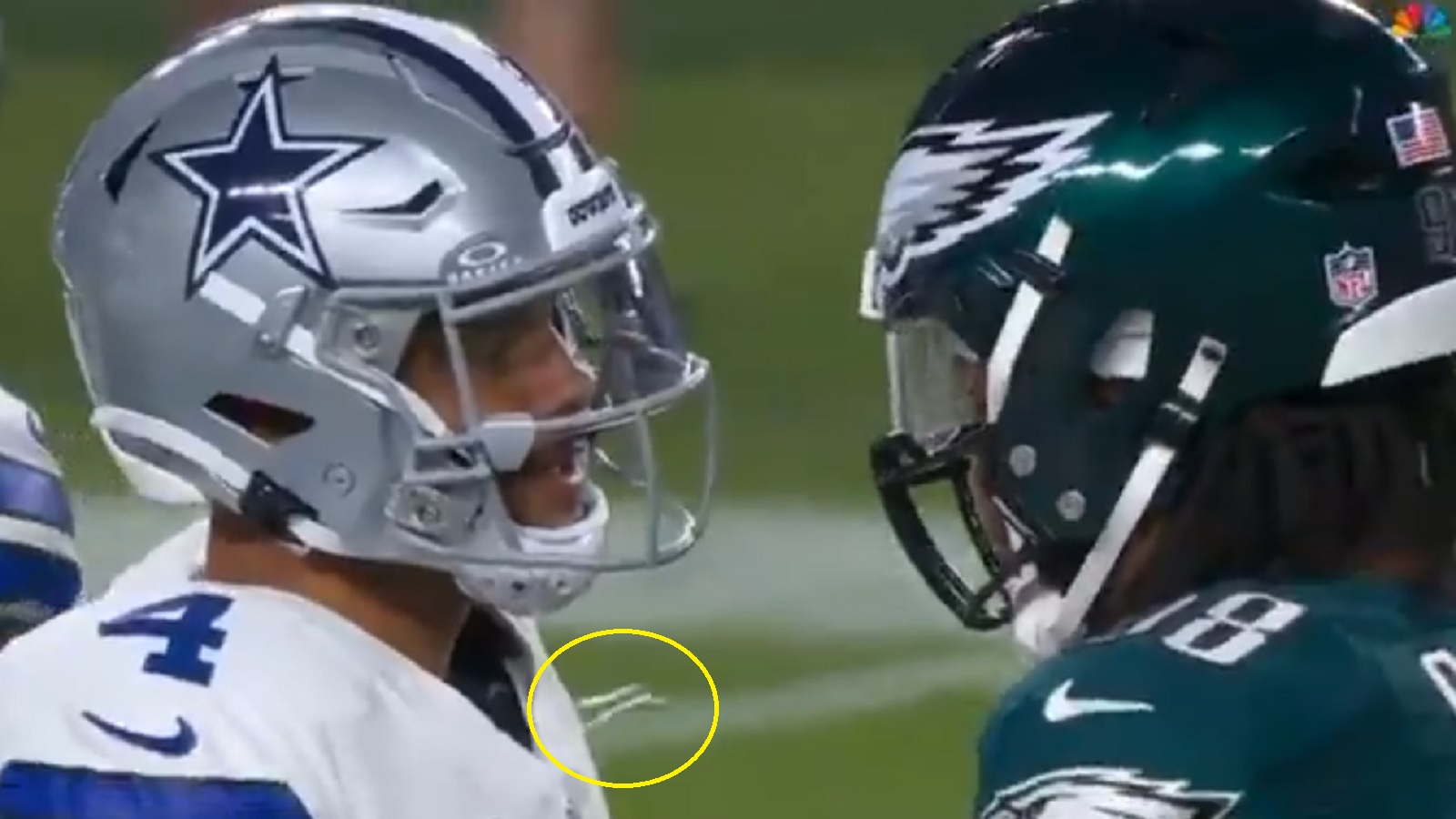 Jalen Carter spit on Dak Prescott