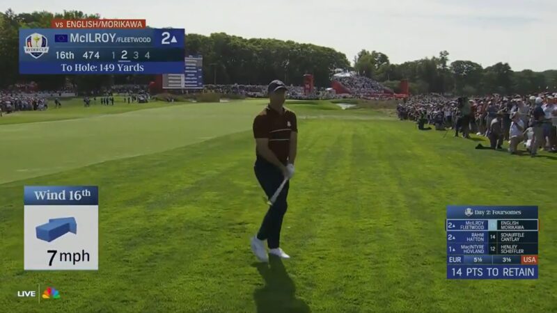 Rory McIlroy confronting a heckler