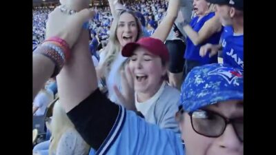 Davis Schneiders family celebrates a home run