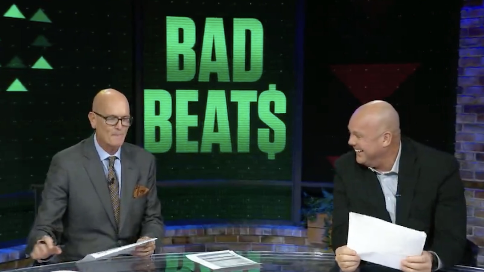 Scott Van Pelt and Steve Coughlin on the Bad Beats set