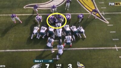 Vikings defend the tush push with a player laying down