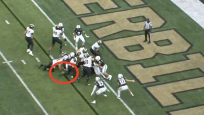 Missouri QB Beau Pribula suffering an ankle injury